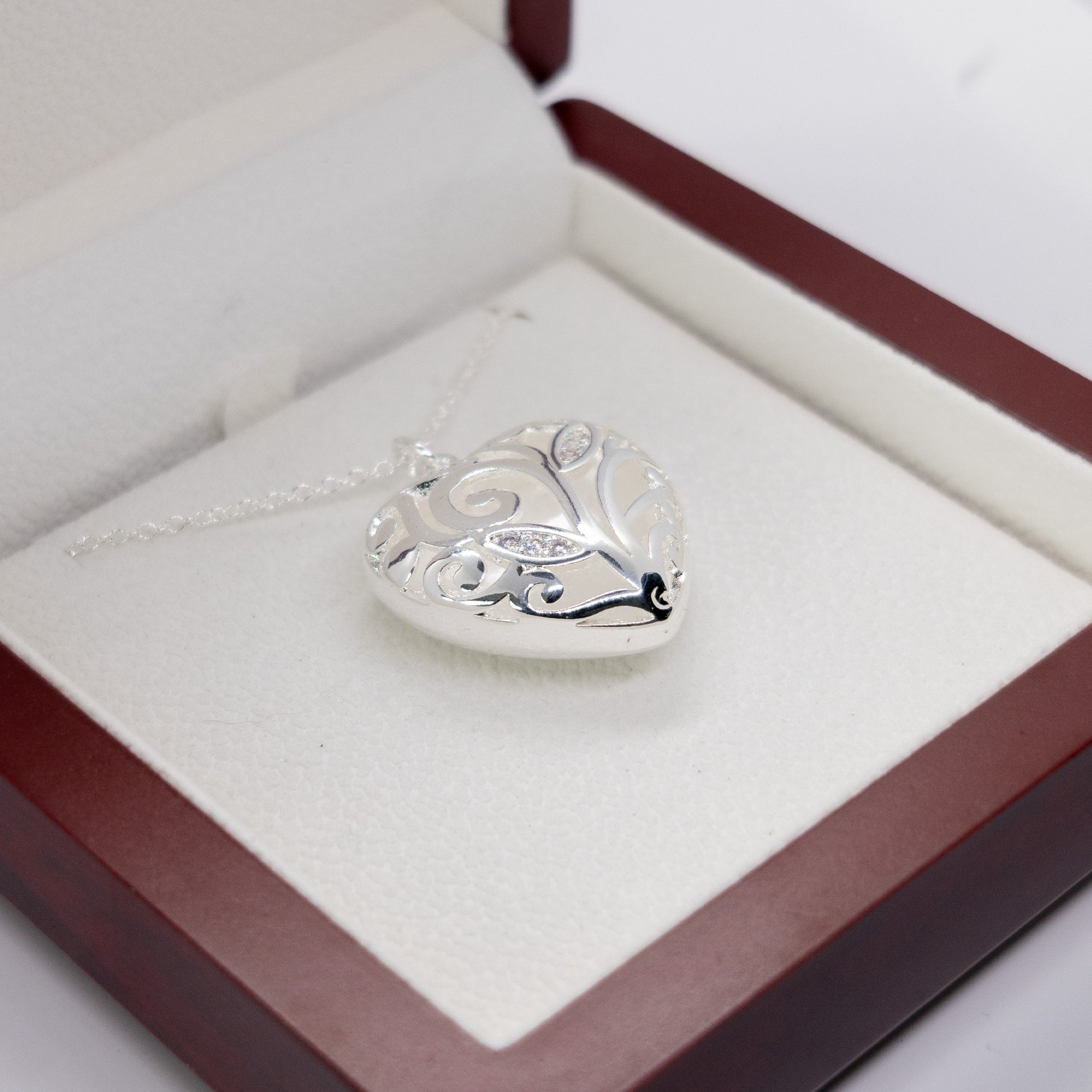 Sterling Silver Heart Necklace – Beautifully Gift Boxed