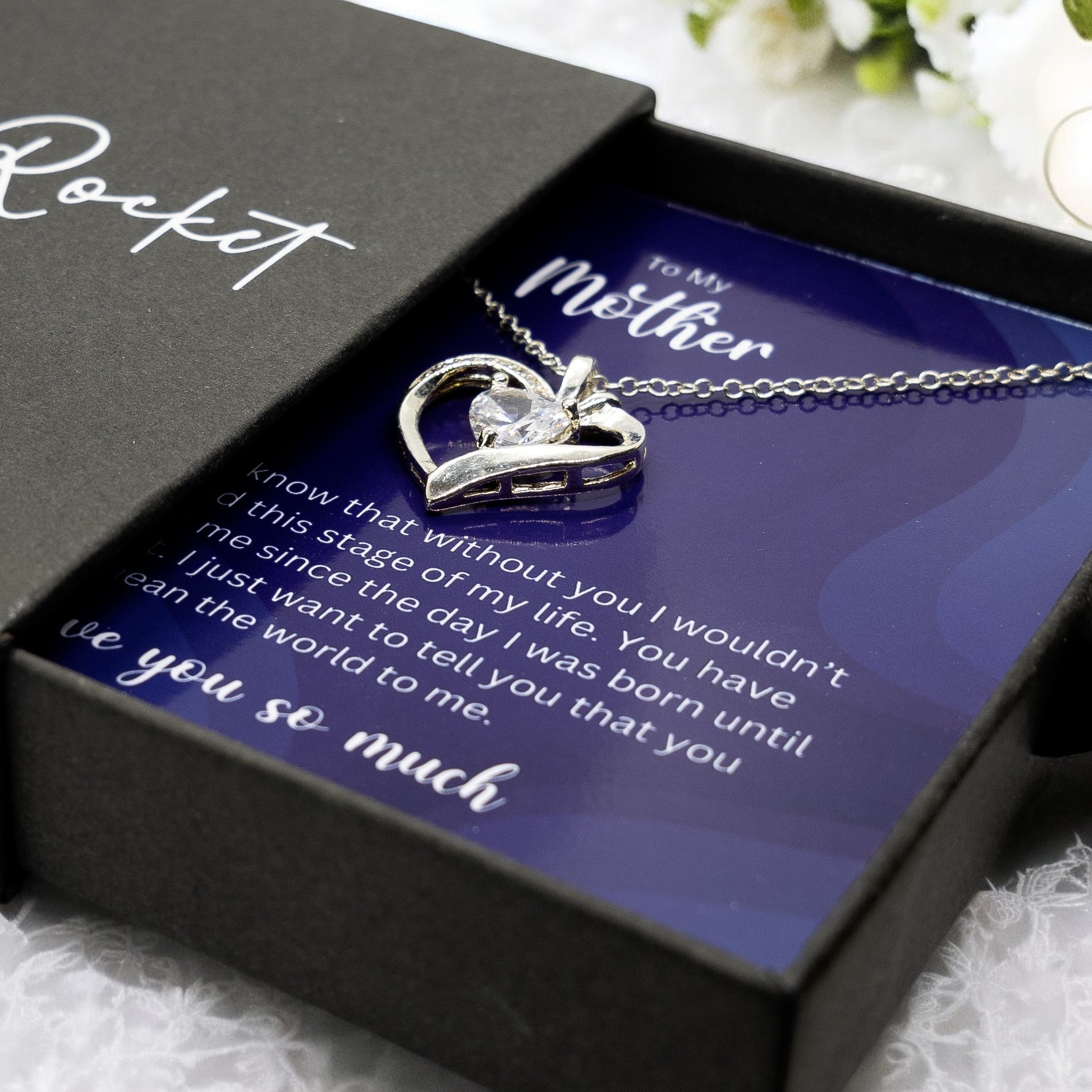 To My Mother - Sterling Silver Necklace Personalised Gift With A Custom Message Card - Gift from Son / Daughter For Mum