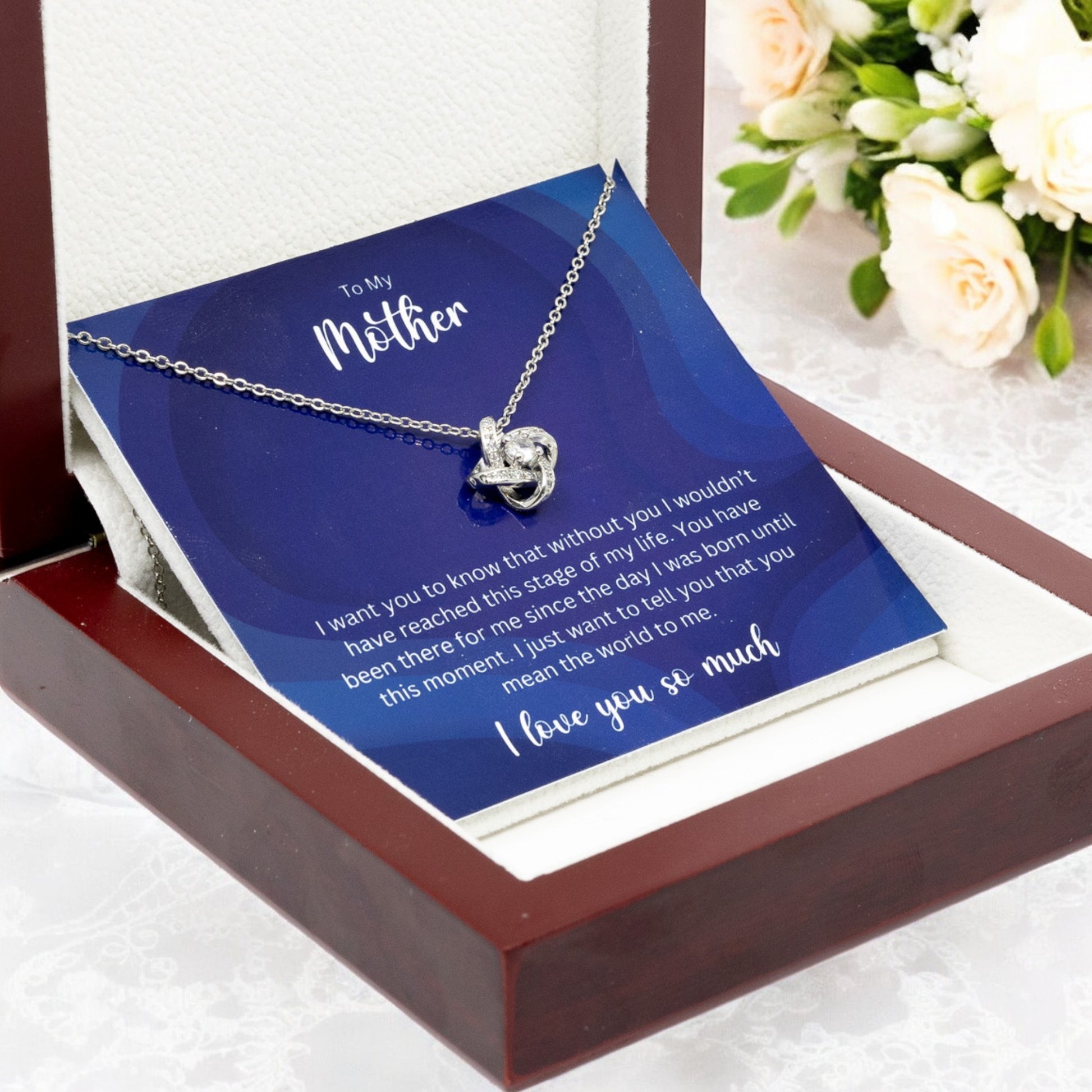 To My Mother - Sterling Silver Necklace Personalised Gift With A Custom Message Card - Gift from Son / Daughter For Mum