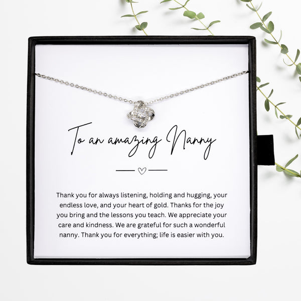 To An Amazing Nanny  - Necklace Gift for Grandmother - Personalised Message Card