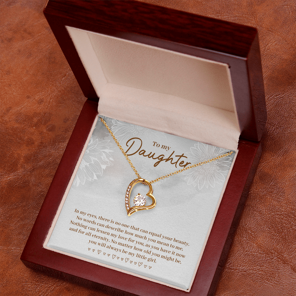 To My Daughter Beautiful Silver Heart Necklace Gift Boxed Gift For Daughter