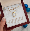 To My Daughter Beautiful Silver Heart Necklace Gift Boxed Gift For Daughter