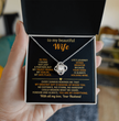 To My Beautiful Wife Love Knot Necklace, personalised Message Card Gift Boxed Wife Anniversary Gift