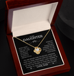 To My Daughter Silver Love Knot Necklace Gift From Dad to Daughter - Personalized Message