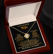 To My Beautiful Wife Love Knot Necklace, personalised Message Card Gift Boxed Wife Anniversary Gift