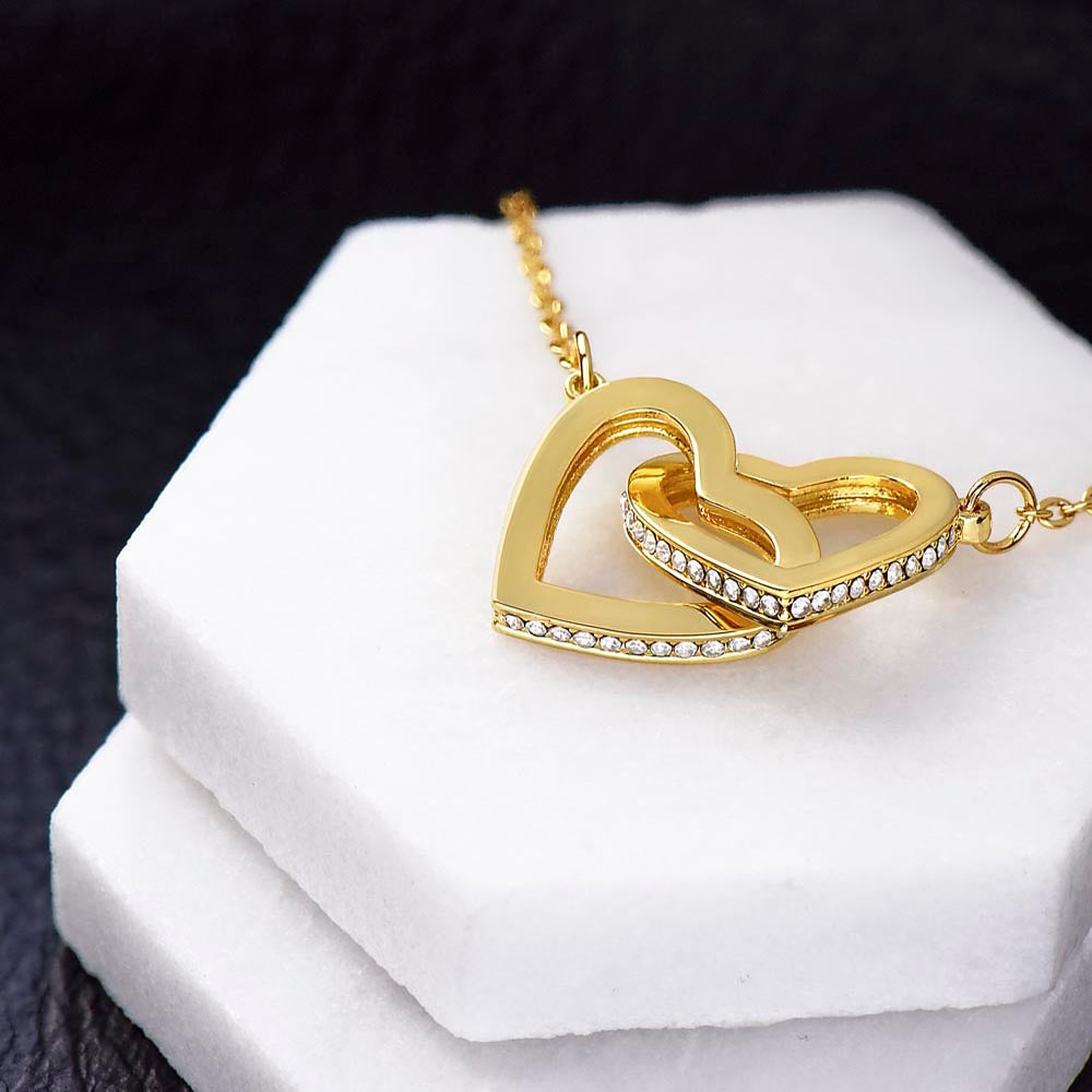 Gift For Daughter- Interlocking Heart Necklace - Personalised Message Card