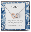 Gift For Sister - Interlocking Heart Necklace - Personalised Message Card