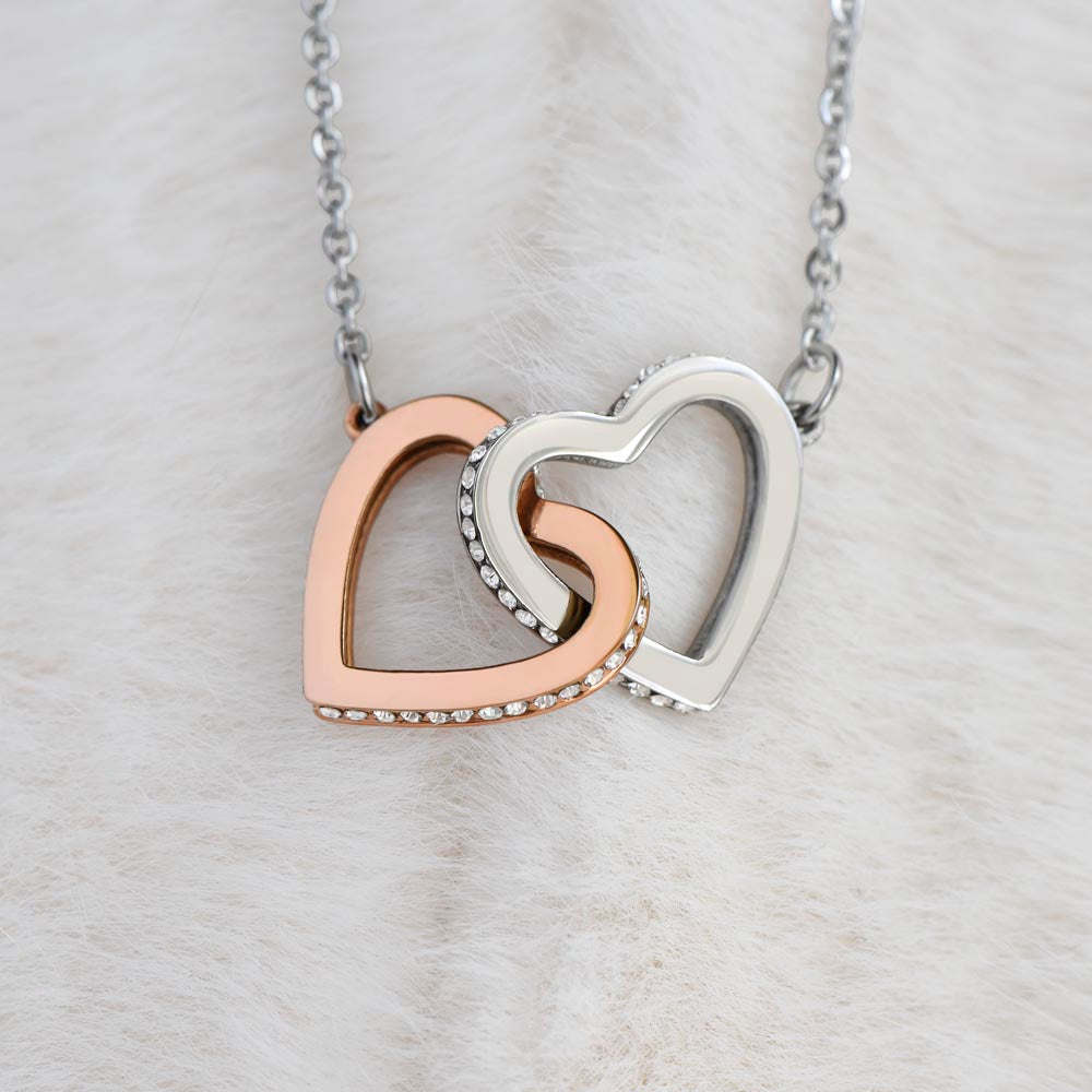 Gift For Sister - Interlocking Heart Necklace - Personalised Message Card