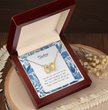 Gift For Sister - Interlocking Heart Necklace - Personalised Message Card