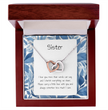 Gift For Sister - Interlocking Heart Necklace - Personalised Message Card