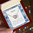 Gift For Sister - Interlocking Heart Necklace - Personalised Message Card