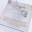 To My Daughter Beautiful Silver Heart Necklace Gift Boxed Gift For Daughter