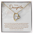 To My Daughter Beautiful Silver Heart Necklace Gift Boxed Gift For Daughter