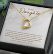 To My Daughter Beautiful Silver Heart Necklace Gift Boxed Gift For Daughter