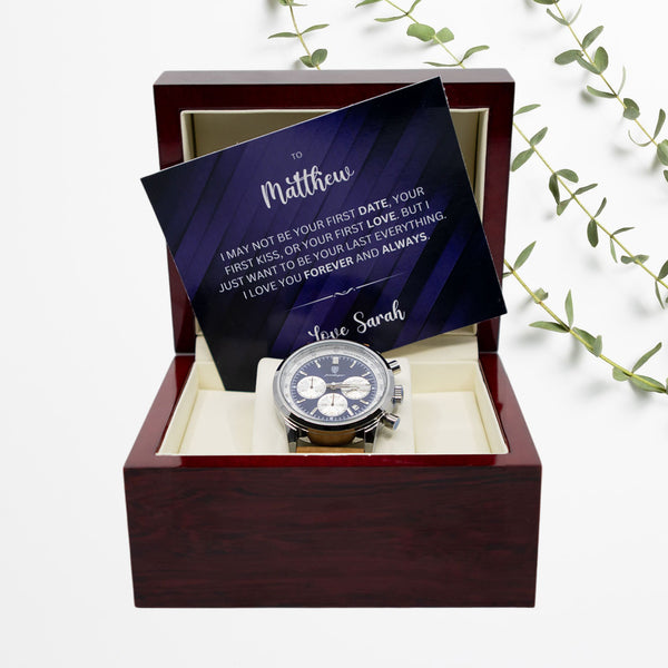 Luxury Watch Gift Set With Personalised Message Card - Gift For Brother, Husband, Boyfriend. Anniversay Gift Watch - Gift From Parter