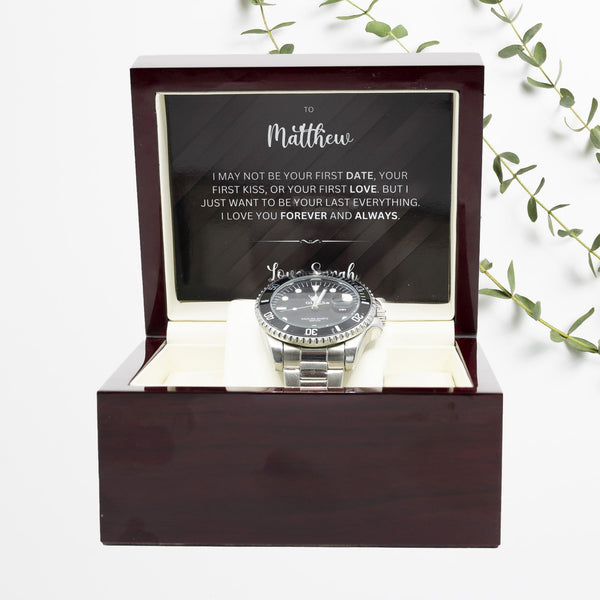 Luxury Watch Gift Set With Personalised Message Card - Gift For Brother, Husband, Boyfriend. Anniversay Gift Watch - Gift From Parter