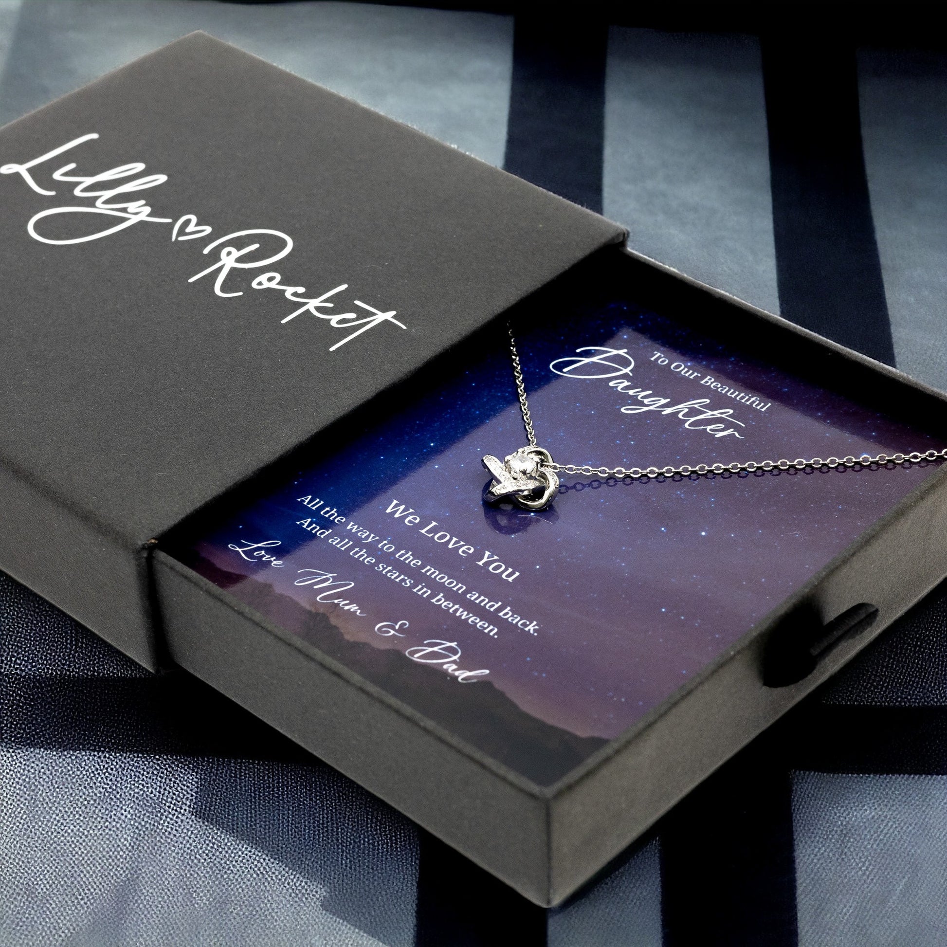 To My Beautful Daughter - Sterling Silver Necklace Personalised Gift With A Custom Message Card - Jewellery Gift for Daughter From Parents