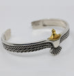 Gift For Dad - Sterling Silver Viking Eagle Bangle - Personalised Message Card Gift Boxed