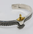 Gift For Dad - Sterling Silver Viking Eagle Bangle - Personalised Message Card Gift Boxed