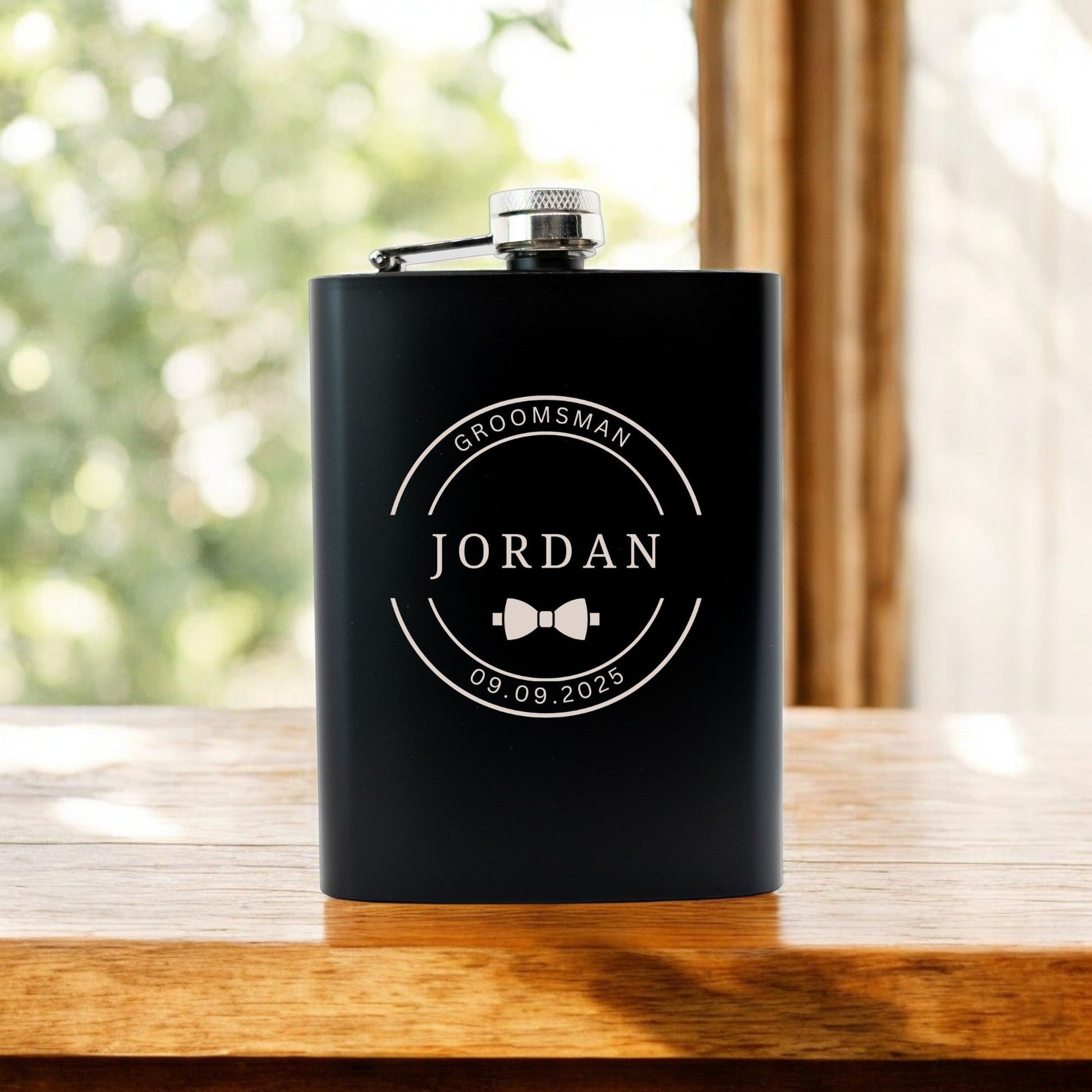 Personalised Groomsman Wedding Gift Hip Flask Gift Set