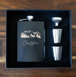 Personalised Outdoor Mountain Themed Hip Flask Gift Set