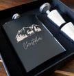 Personalised Outdoor Mountain Themed Hip Flask Gift Set