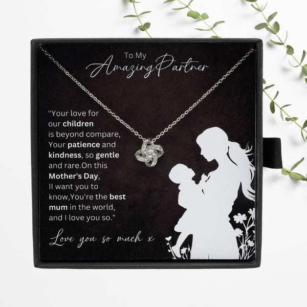 To My Amazing Partner - Mothers Day Gift Jewellery from Partner, Husband Sterling Silver Necklace From Boyfriend - Personalised Message Card