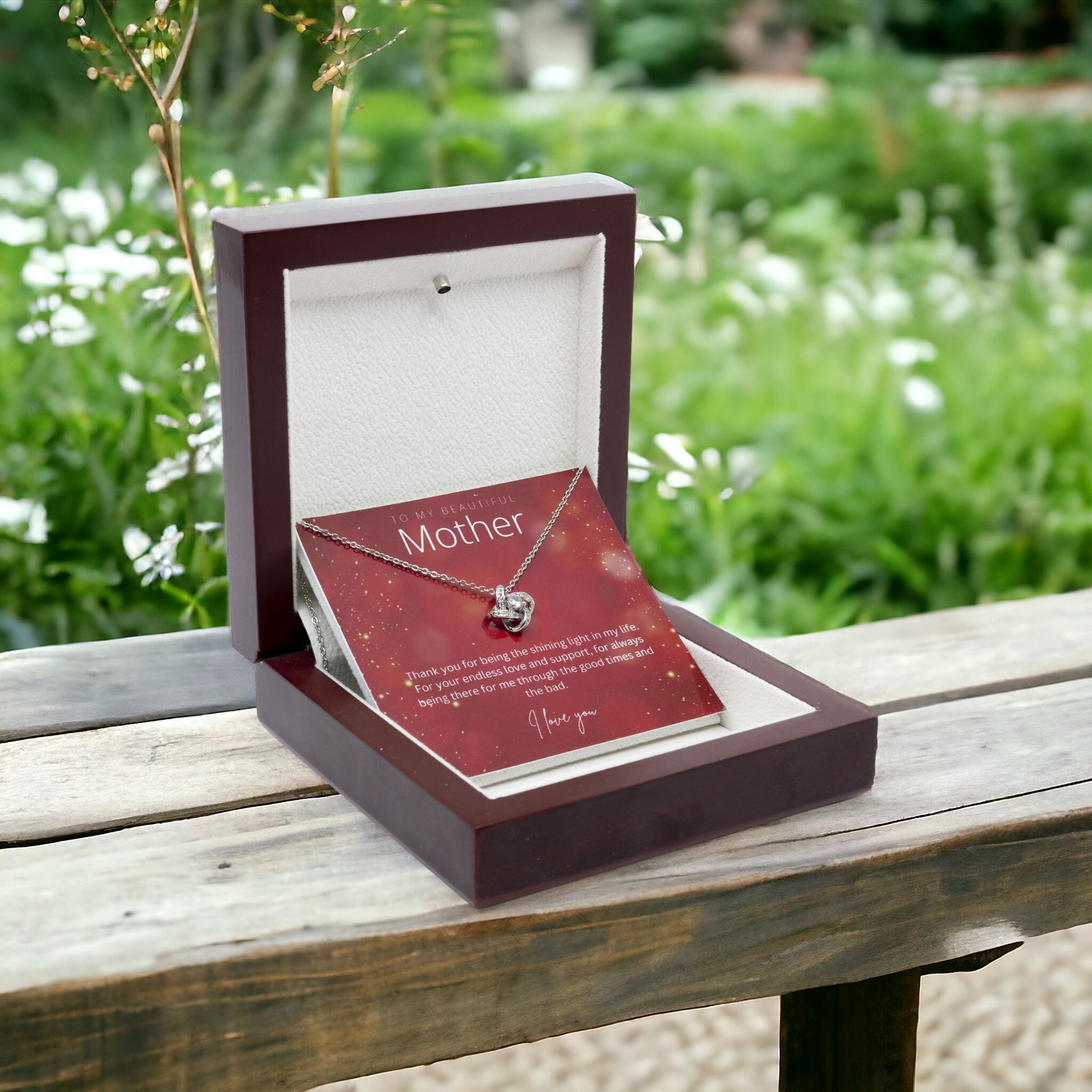 To My Beautiful Mother - Sterling Silver Necklace Personalised Gift With A Custom Message Card - Gift from Son / Daughter For Mum