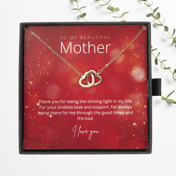 To My Beautiful Mother - Sterling Silver Necklace Personalised Gift With A Custom Message Card - Gift from Son / Daughter For Mum