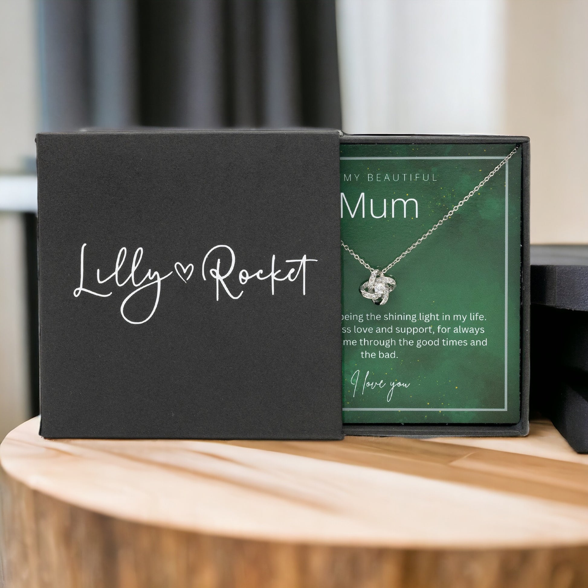 To My Beautiful Mum - Sterling Silver Necklace Personalised Gift With A Custom Message Card - Gift from Son / Daughter For Mum