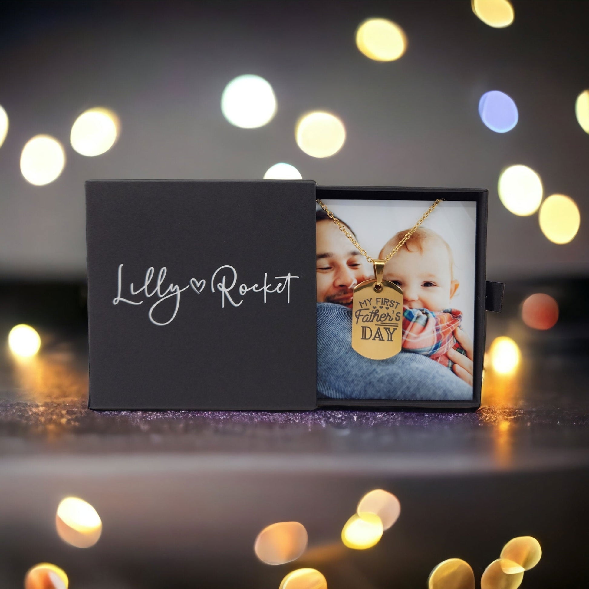Fathers Day Jewellery Gift - My First Father's Day - With Custom Photo Card