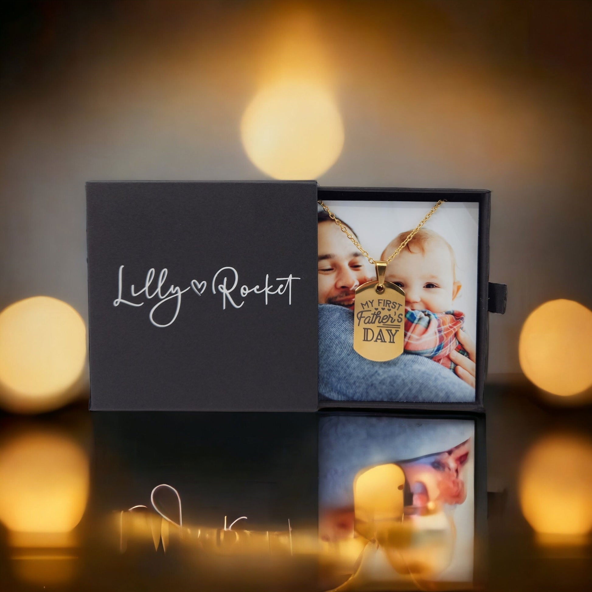 Fathers Day Jewellery Gift - My First Father's Day - With Custom Photo Card