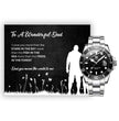 To a Wonderful Dad - Luxury Gift Watch Set - Mahogany Box - Custom Message Card Gift For Birthday's Christmas - Fathers Day