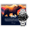 Gift Watch For Dad - Luxury Watch Gift Set With Custom Message Card In Mahogany Box
