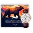 Gift Watch For Dad - Luxury Watch Gift Set With Custom Message Card In Mahogany Box