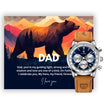 Gift Watch For Dad - Luxury Watch Gift Set With Custom Message Card In Mahogany Box