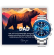 Gift Watch For Dad - Luxury Watch Gift Set With Custom Message Card In Mahogany Box