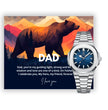 Gift Watch For Dad - Luxury Watch Gift Set With Custom Message Card In Mahogany Box