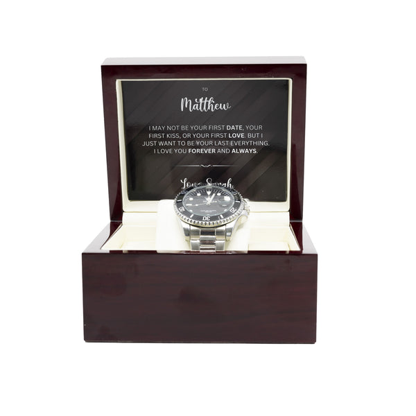 Luxury Watch Gift Set With Personalised Message Card - Gift For Brother, Husband, Boyfriend. Anniversay Gift Watch - Gift From Parter