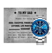 To My Dad - Luxury Watch Gift Set With Custom Message Card In Mahogany Box - Gift For Dad - Gift From Son - Gift From Daughter - Fathers Day