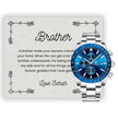Brother Gifts, Gift Watch Set For Brother - Luxury Watch Gift Set With Custom Message Card In Mahogany Box