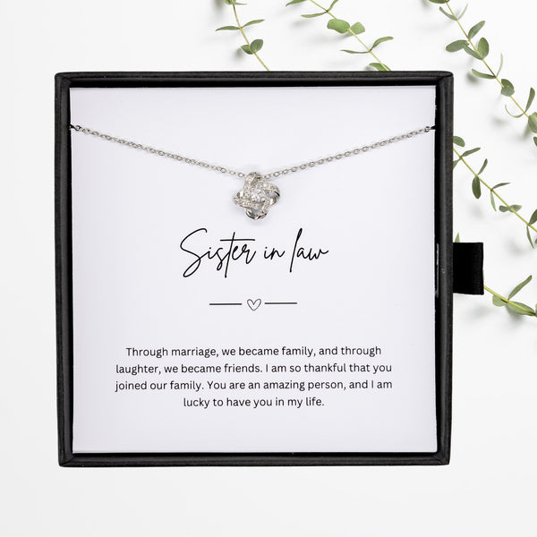 Gift For Sister-In-Law - Beautiful Silver Necklace - Personalised Message Card