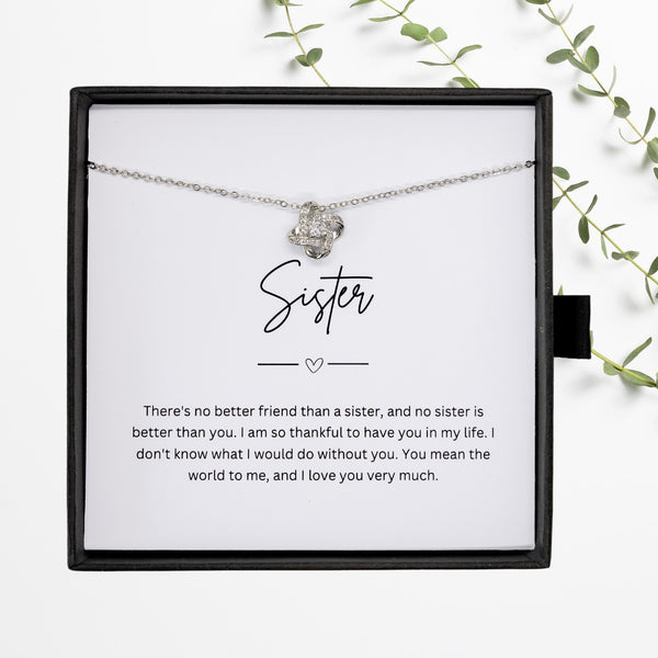 Gift For Sister - Beautiful Silver Necklace - Personalised Message Card