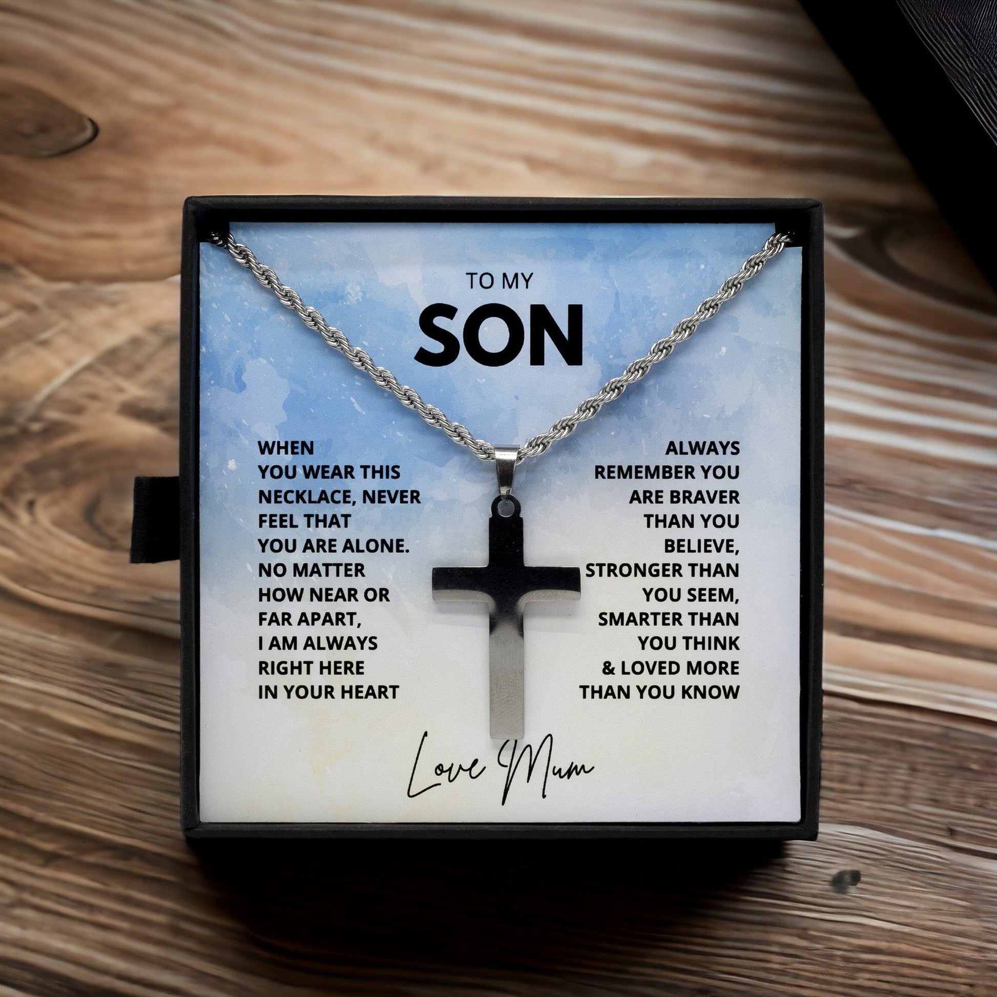 To My Son - Religious Cross Pendant Gift For Birthday, Confirmation Gift
