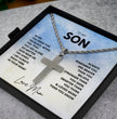 To My Son - Religious Cross Pendant Gift For Birthday, Confirmation Gift
