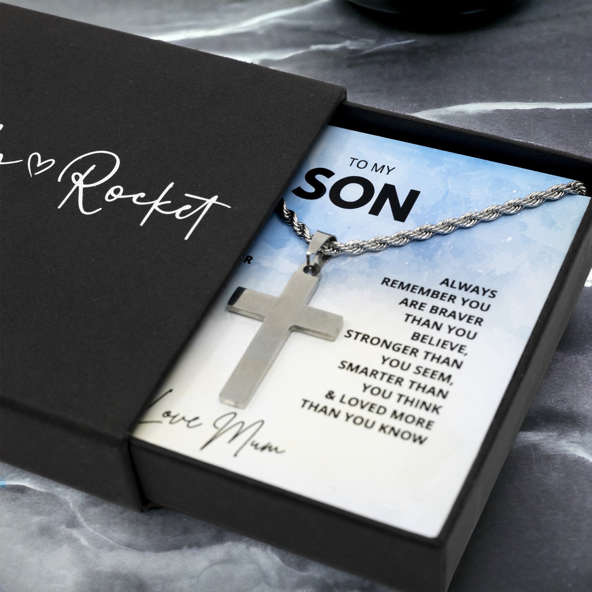 To My Son - Religious Cross Pendant Gift For Birthday, Confirmation Gift