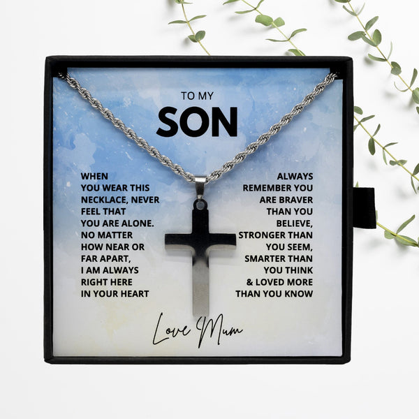 To My Son - Religious Cross Pendant Gift For Birthday, Confirmation Gift