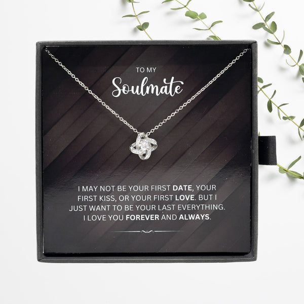 To My Soulmate - Choice of Beautiful Silver Necklaces in a Gift Box with a Custom Message Card - Gift for Her - Gift From Him