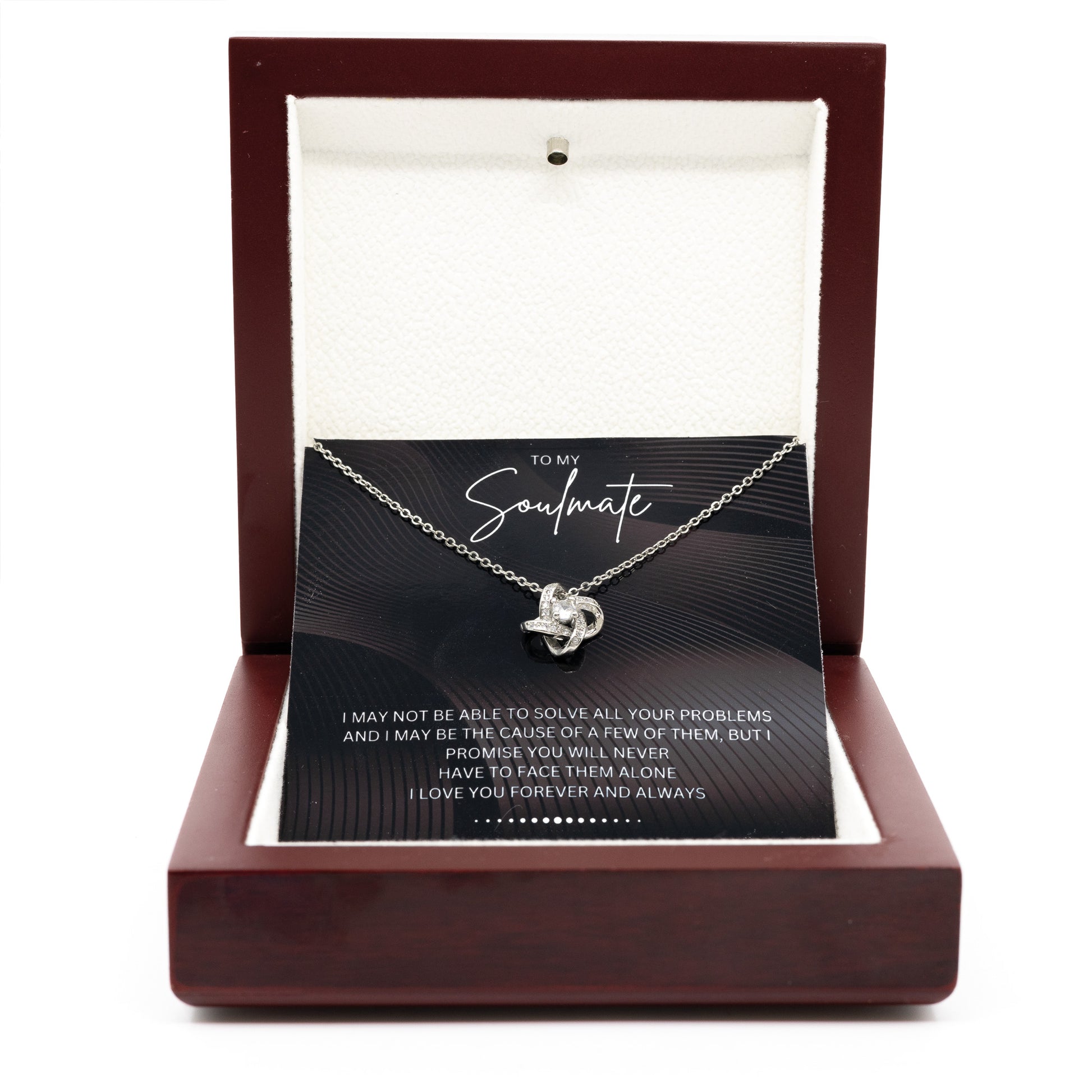 To My Soulmate - Alluring Beauty - Silver Curved Zircon Heart Pendant - For Wife, Girlfriend