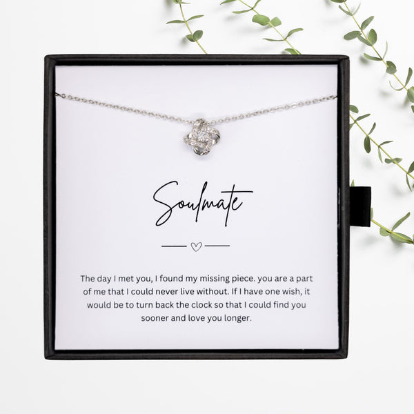 Soulmate Jewellery Gift  - Choice of Beautiful Silver Necklace - Personalised Message Card